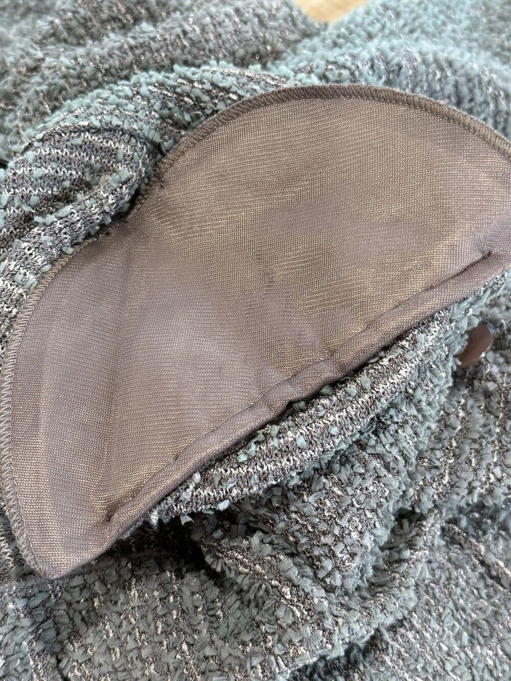 St John Ribbon Eyelash Green/Grey Tweed Long Jacket Women Sz 4 Utilitarian EUC - Picture 12 of 13
